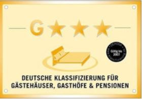 Vorschaubild Schild für ein mit drei Sternen klassifiziertes Gasthaus der deutschen Klassifizierung für Gästehäuser, Gasthöfe und Pensionen
