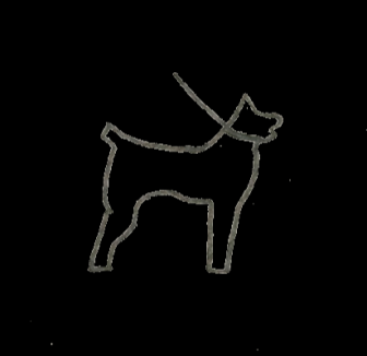 Vorschaubild selbstgezeichnetes Icon Hund an der Leine