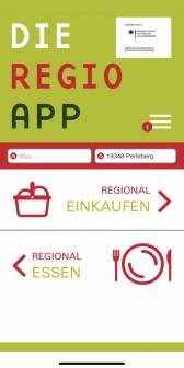 Vorschaubild Logo die Regio App mit Aufschrift: Regional einkaufen, regional essen