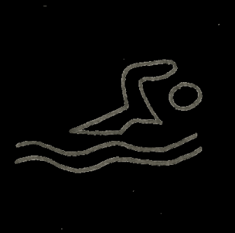 Vorschaubild selbstgezeichnetes Icon Schwimmer in welligem Wasser